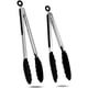 thumbnail image 1 of Juego de 2 pinzas de cocina de 9" y 12": pinzas antiadherentes de silicona y acero inoxidable, sin BPA, resistentes al calor (248 °C), agarre antideslizante y pinzas metálicas con bloqueo para alimen, 1 of 7