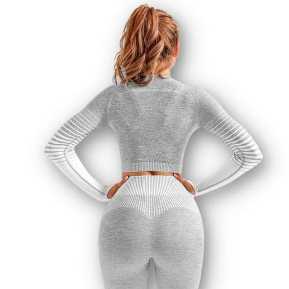 Conjunto de fitness de gimnasio de 2 piezas Blanco