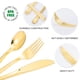 thumbnail image 5 of Juego de cubiertos de plástico dorado N9R 300 piezas: 100 tenedores, 100 cucharas, 100 cuchillos, 5 of 8