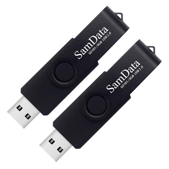 Memoria USB SamData 8 GB Pack de 2 unidades Negro con LED