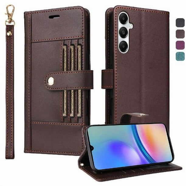 FOXDOCK Funda tipo Cartera para Samsung Galaxy A05s – Cubierta de Cuero PU con Múltiples Ranuras, Bolsillo para Efectivo y Correa de Muñeca
