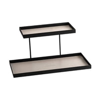 Magideal - Bandeja Organizadora De Cosméticos De Doble Capa, Elegante Estante De Almacenamiento Que Ahorra Espacio, Expositor De Perfumes Para El Hogar Y El Baño Beige