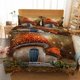 thumbnail image 1 of Mushrooms Dots Duvet Quilt Covers Pillow Case Bedding Sets3-Piece Bedding Set (1 Duvet Cover + 2 Pillow Shams), 1 of 3