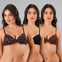 Pack 3X Sosten Perfect Cover Micro Flores Mujer 25602-196
