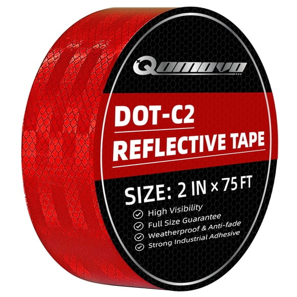 Cinta reflectante Qomovo roja de alta visibilidad 5 cm x 23 m DOT-C2