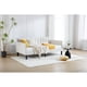 thumbnail image 1 of Elena Twin Size Ivory Boucle Upholstered Daybed, Ribbed Tufted Backrest, Daybed in Lavish Modern Design, Richly Hued Foam Comfort, 1 of 3