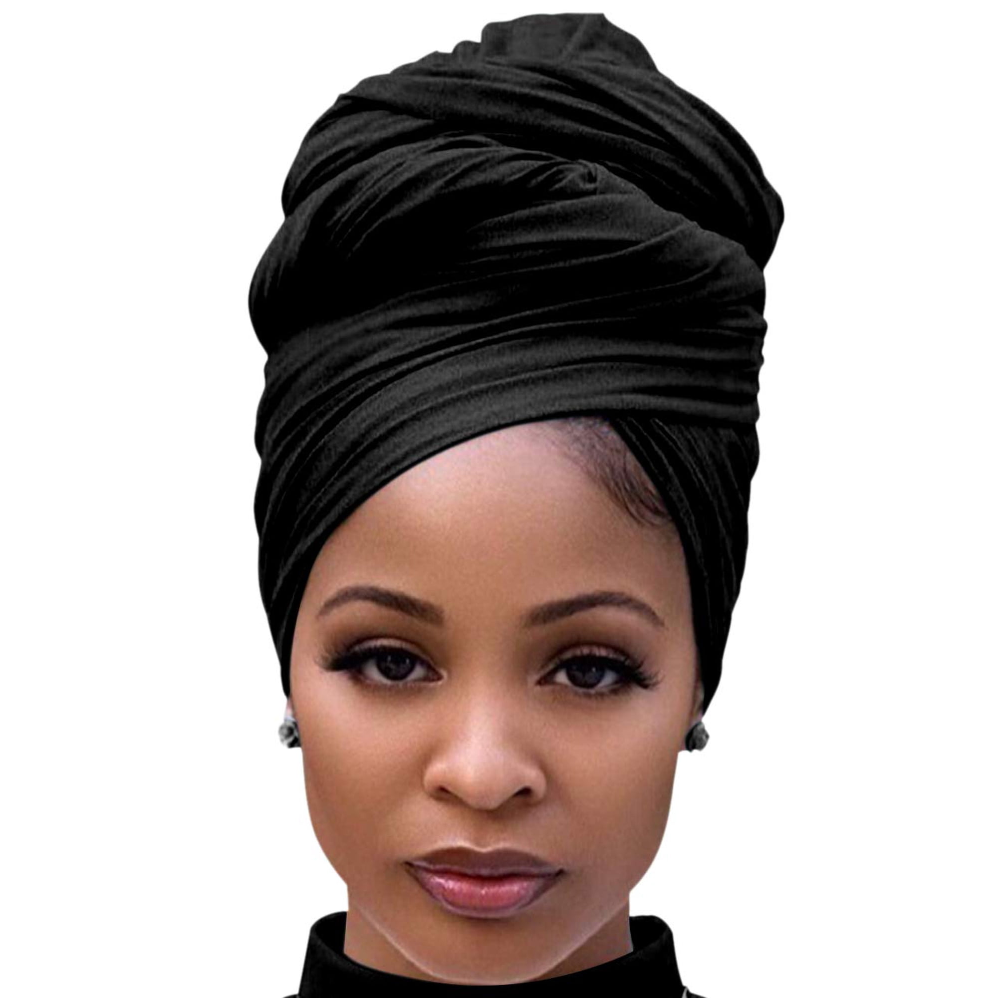 Bufanda Head Wrap Harewom De Punto Elástico Negro Para Mujer