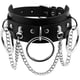 thumbnail image 4 of Gargantilla ajustable Punk4 Joker con cadena multicapa de cuero sintético para chica, joyería para fiestas y festivales (negro y plateado), 4 of 7