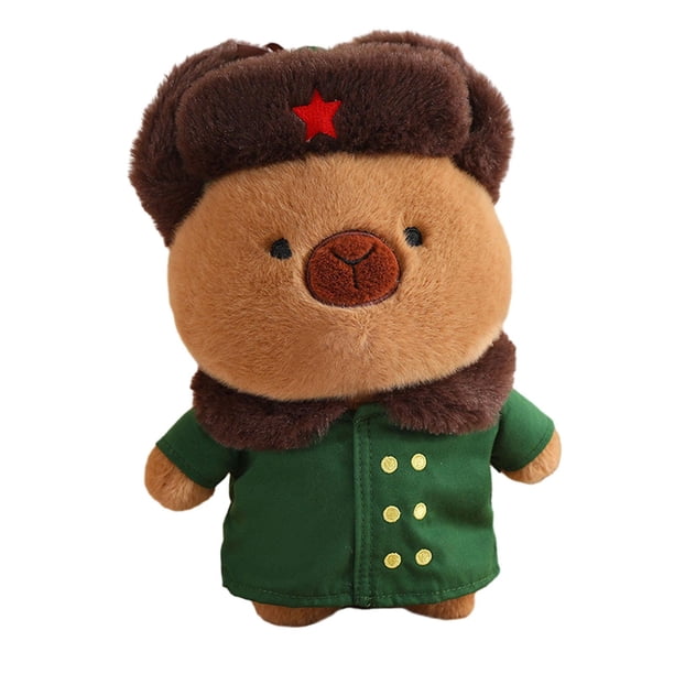 Capibara Juguete De Peluche Decoración De La Habitación De Los Niños Sombrero Suave Para Regalos De Cumpleaños Familiares Marrón Y S