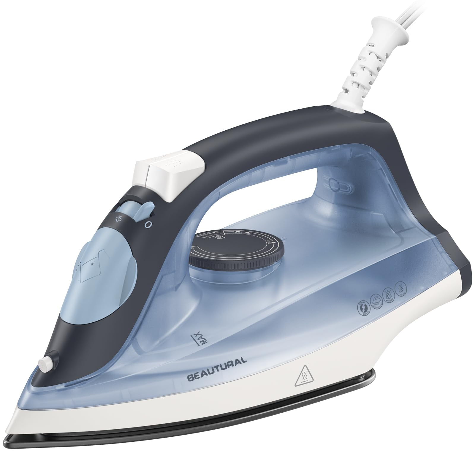 Plancha A Vapor Beautural Compacta 1200w Con Base Antiadherente