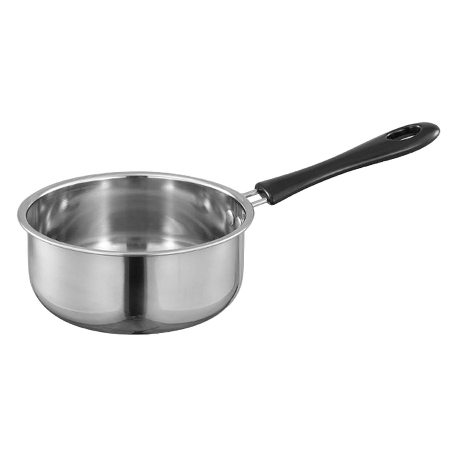 Bothyi - Cacerola Pequeña, Miniolla Para Sopa, Utensilios De Cocina Con Mango Largo Para Cocina De Viaje Rv, Color Plateado