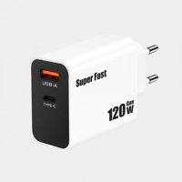 Diegmark - Cargador 120W Carga Rápida 2 Puertos Cable Usb-A A Tipo C