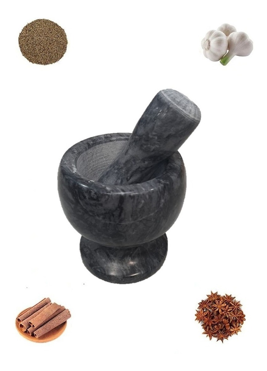 Genérico - Mortero De Mármol Moledor Hierba Mezcla Tritura