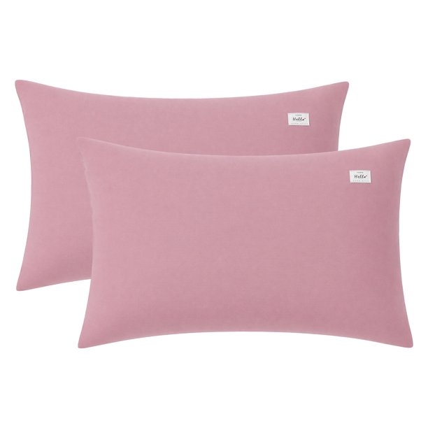 REGALWOVEN Paquete de 2 Fundas de Almohada de Algodón, Fundas de Almohada de Enfriamiento Suave con Cierre de Sobre, Fundas de Almohada para Mujeres y Hombres Pasta de Frijol - Gris Reina