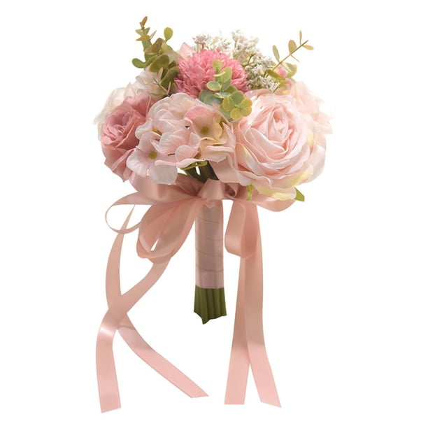 Ramo de novia, arreglo floral, elegante ramo de flores para lanzar, flores de mano para accesorios de fotos, fiesta, compromiso, hogar, día de Rosa
