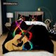 thumbnail image 1 of v1113 Bed Sheets Guitar Duvet Cover Set Electric Guitar In Burning Musical Creativity Concept Music Double Queen King Size Polyester Qulit Cover 3-Piece Bedding Set (1 Duvet Cover + 2 Pillow Shams) B, 1 of 5
