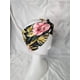 thumbnail image 1 of Turbante cintillo clínico lycra negro flores, 1 of 2