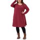 thumbnail image 2 of Agnes Orinda Conjuntos de Halloween Tallas Grandes Vestido de Manga Larga para Mujeres Moda Otoño 2025 Vestido de Punto con Cuello Redondo y Botones Laterales con Bolsillos 1X Burdeos, 2 of 6