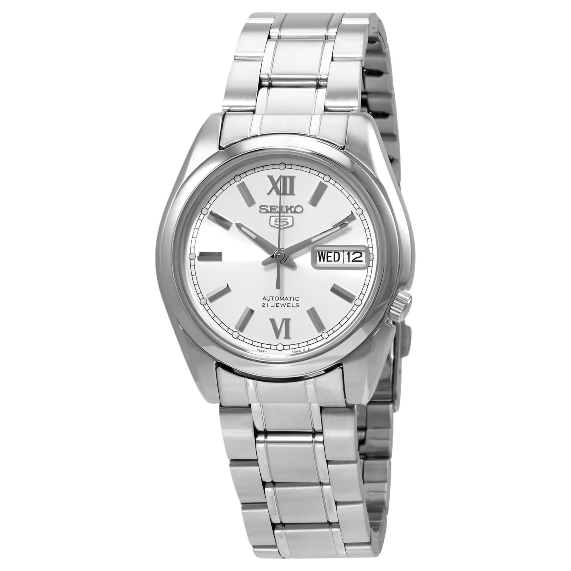 Reloj Seiko Para Hombre 5 Con Esfera Plateada Automática Snkl51