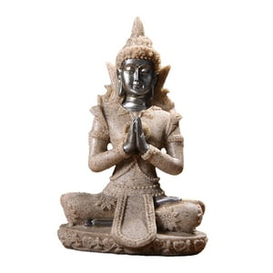 Genérico - Escultura De Estatua De Buda Sentado De Piedra Arenisca De 3X2X4 Pulgadas Para Mesa De Oficina En Casa Estilo B