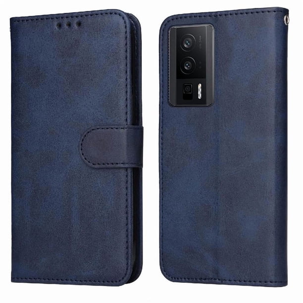 Funda Billetera para Xiaomi Poco F5 Pro con Porta Tarjetas y Soporte Ajustable Azul
