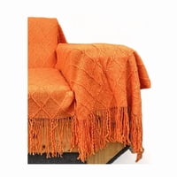 Genérico - Manta Decorativa Tejida Para Sillón, Piecera O Cama Color Naranja
