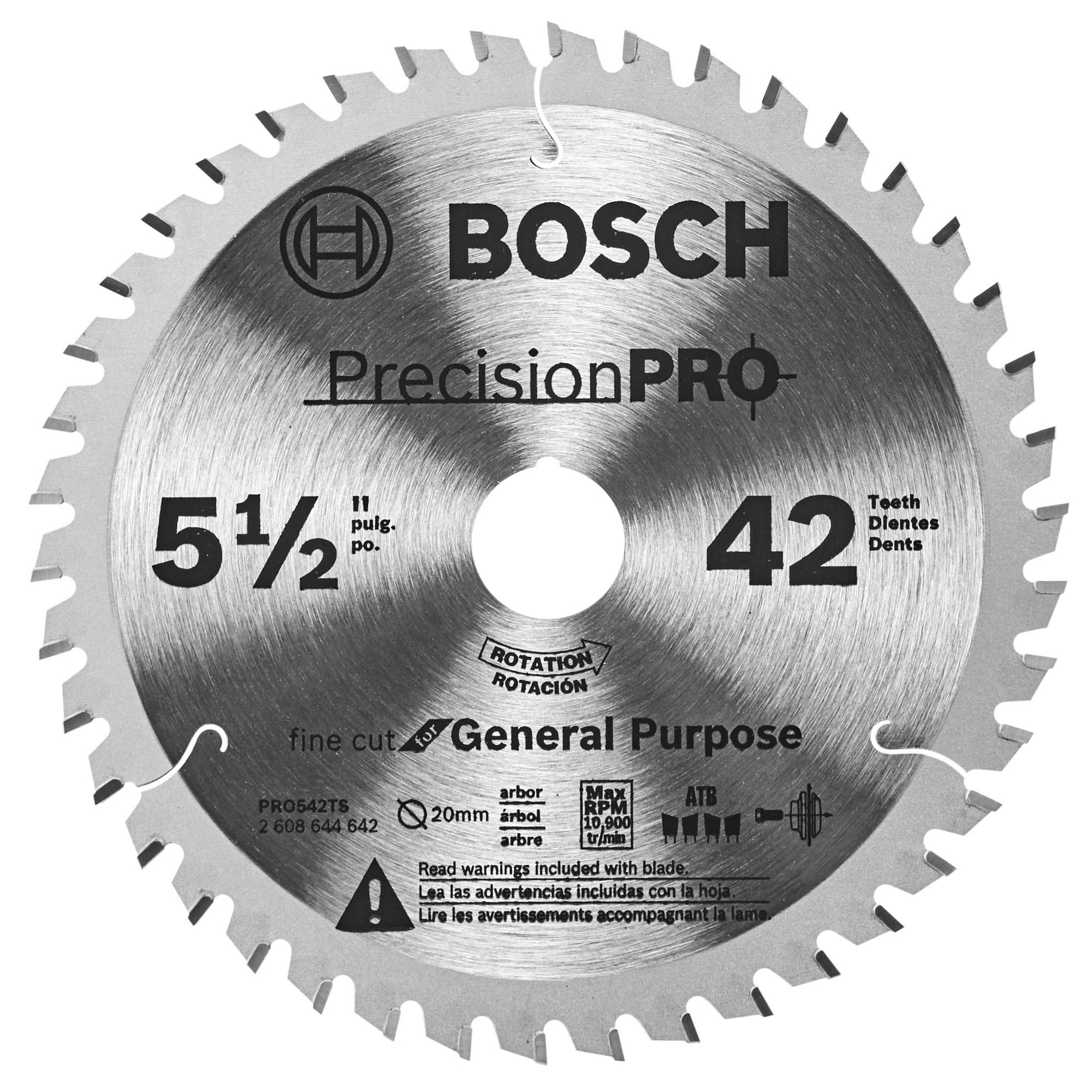 Hoja De Sierra Bosch Pro542ts5 Precision Pro De 42 Dientes