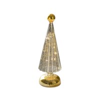 Magideal - Mini Árbol De Navidad, Luz De Noche, Lámpara De Noche De Moda, Decoración Del Hogar, Exhibición De Mesa, Fiesta, Boda, Decoración Festiva Navideña Dorado
