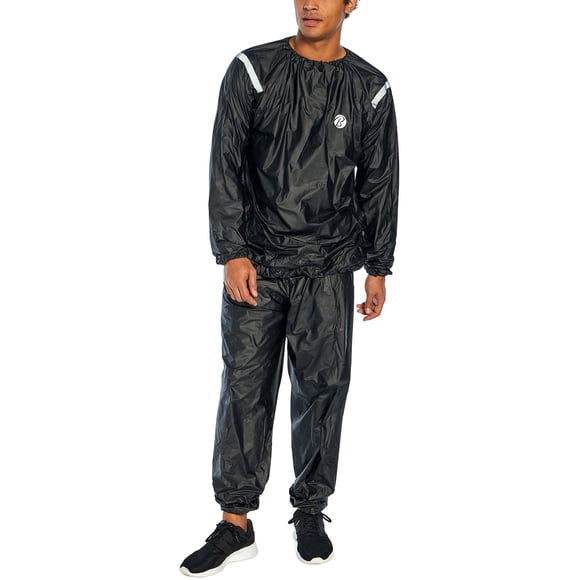 Traje de sauna Bally Total Fitness para hombre, color negro, talla L-XL