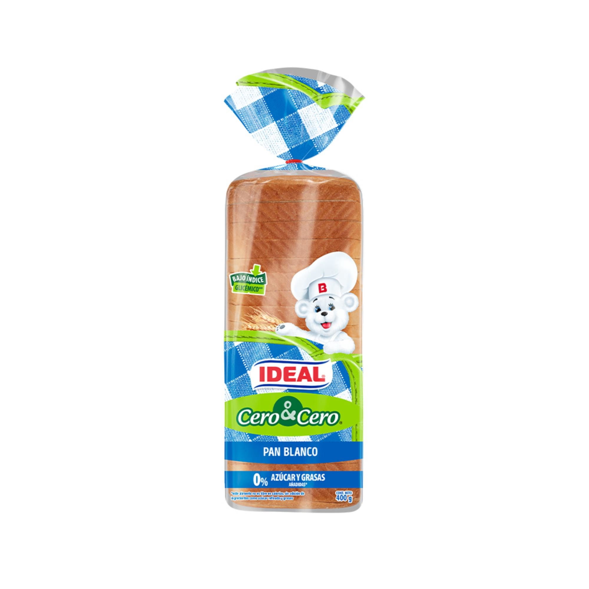 Pan Blanco Cero Cero 400 g Ideal