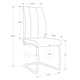 thumbnail image 5 of Silla de comedor Monarch Specialties con aspecto de piel gris, 39 cm, 2 unidades, 5 of 5