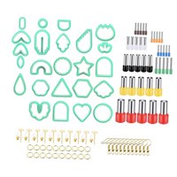 Magideal - 114 Cortadores Para Aretes De Arcilla Polimérica, 2, Con Pernos Para Aretes, Kit De Fabricación De Aretes Geométricos Para Manualidades Diy, Aretes De , Verde 114 Piezas