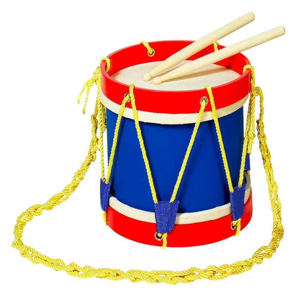 Juego de batería para caminar para niños, correa ajustable, mejora las habilidades motoras finas, 22 cm, con 2 baquetas, para vacaciones, fiestas fami