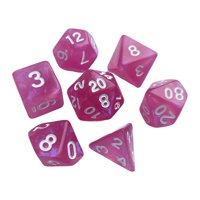Magideal - 7 Piezas De Dados De Múltiples Caras, Dados De Juego, Favores De Fiesta D4-D20 Dados De Juego Dados Acrílicos, Dados Poliédricos, Para Juegos De Mesa, Rosa