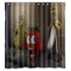 thumbnail image 1 of Cortina de ducha de la Guerra de las Frutas más bonita y divertida, juego de cortina de baño con ganchos, tamaño 66 x 72 pulgadas, 1 of 3