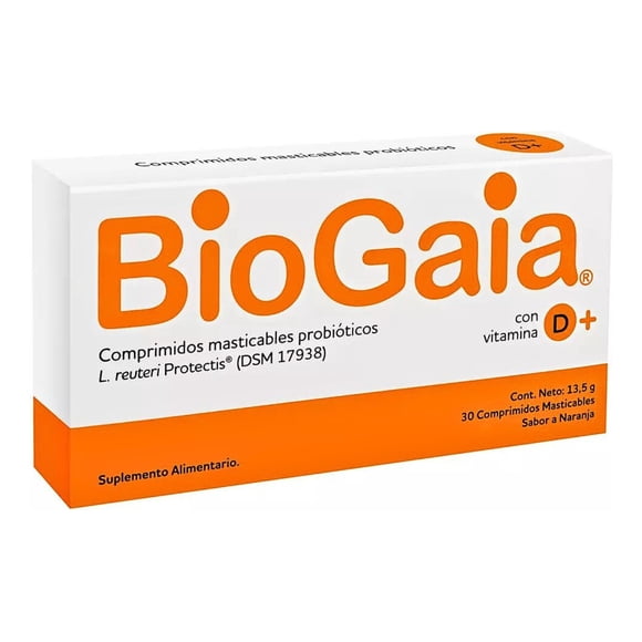 Biogaia + Vit D 30 Comprimidos Masticables Sabor Naranja
