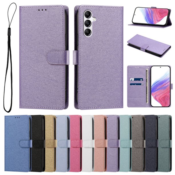 Cartera Funda para Samsung Galaxy A14 Carga Inalámbrica, Lila