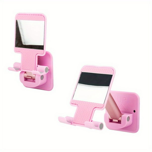 1pc Wall Mounted Phone Holder, Wall Hanging Phone Rack With Adjustable Angle And Height, Kitchen Bathroom Accessories