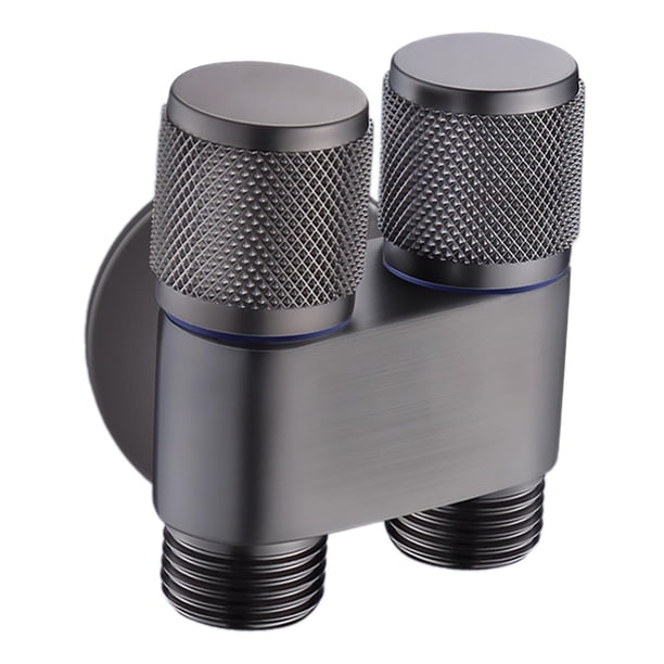 Accesorio de repuesto para válvula divisora de agua de 1 entrada y 2 salidas, válvula de ángulo de control doble de 1 entrada y 2 salidas para baño. Gris