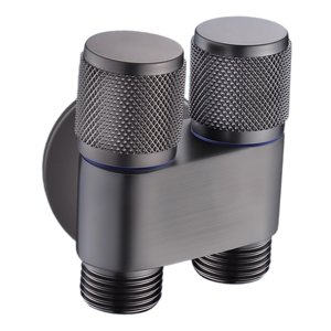 Magideal - Accesorio De Repuesto Para Válvula Divisora De Agua De 1 Entrada Y 2 Salidas, Válvula De Ángulo De Control Doble De 1 Entrada Y 2 Salidas Para Baño. Gris