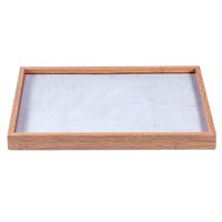 Magideal - Bandejas De Joyería Soporte De Escaparate Organizador De Joyas De Bambú Multifuncional Bandeja De Exhibición De Joyas Joyero Para Pulseras Relojes , Bandeja De Bandeja De Centenas De Anillos