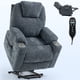 thumbnail image 2 of Up to 350 LBS Chenille Power Lift Recliner Chair, Heavy Duty Motion Mechanism with 8-Point Vibration Massage and Lumbar Heating, USB and Type-C Ports, Stainless Steel Cup Holders, Blue, 2 of 3