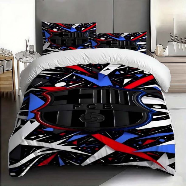 Barcelona Emblem Art Version Pattern Three-Piece Set Soft And Comfortable Bedding Set