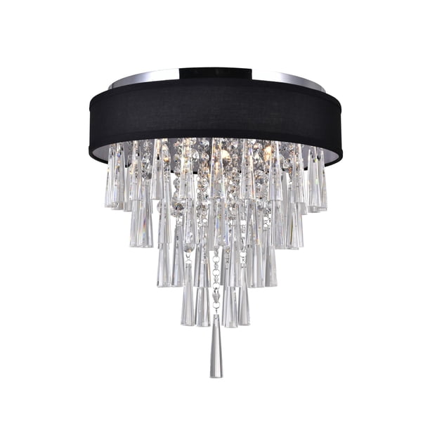 Lámpara de montaje empotrado CWI Lighting Franca, 16 pulgadas, 4 luces con pantalla negra