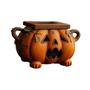 Magideal - Caja De Pañuelos De Calabaza De Halloween, Estuche De Pañuelos De Calabaza Espeluznante, Multifunción, Para Sala De Estar, Decoración De Otoño, Acción