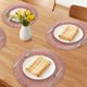 thumbnail image 2 of Juego de Manteles Individuales Rústicos de 6 Tejidos para Decoración de Mesa de Comedor, Mantel Redondo para Mesa de Cocina, Limpieza con Paño, Rosa 15 pulgadas, 2 of 6