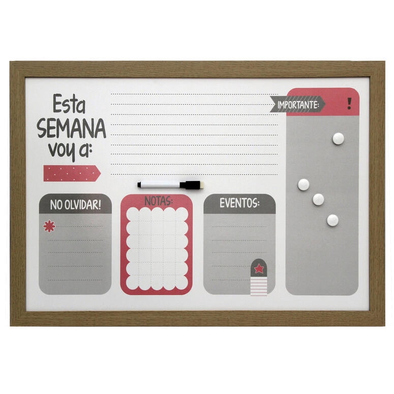 Vgo - Pizarra Plastica 40x60 Cm Teenager Caoba