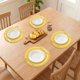 thumbnail image 3 of Juego de 6 Manteles Individuales Redondos Estilo Rústico para Decoración de Mesa de Comedor, Mantel de Cocina, Limpieza Fácil, Amarillo, 11.8 pulgadas, 3 of 5