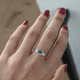 thumbnail image 3 of 3-Piece Vintage Blue Zircon Engagement & Wedding Ring Set - Perfect for Brides & Grooms!, 3 of 5