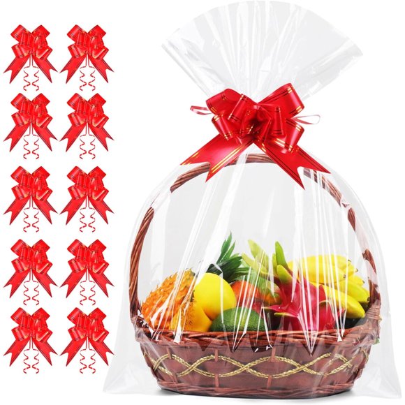 Bolsas de Celofán JOYIT 35 x 55 cm, 10 Unidades para Canastas